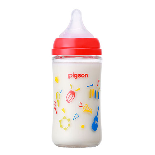 Pigeon Breast Milk Realization Glass Baby Bottle - Music - 240ml