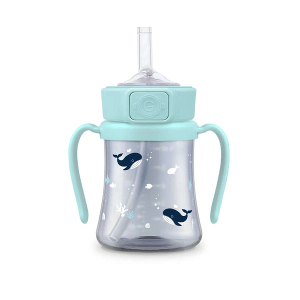 Grosmimi - Dark Baby Whale PPSU Straw Cup 200ml (Creamy Blue)