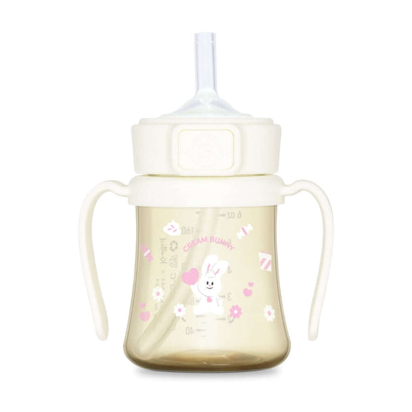 Grosmimi - Cream Bunny PPSU Straw Cup 200ml - MILK