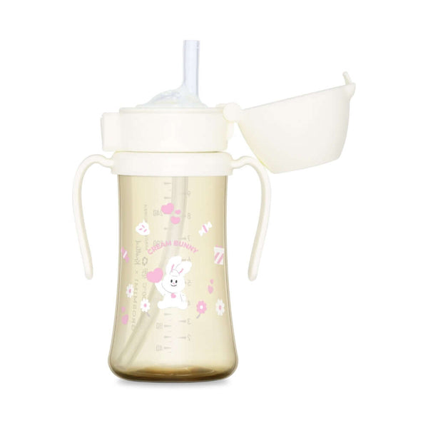 Grosmimi - Cream Bunny PPSU Straw Cup 300ml - Milk