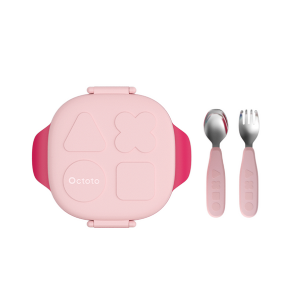 Octoto - Kids Stainless Steel Divided Plate Dining Set - Classic Model-Panda Kids and Baby