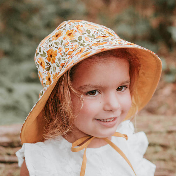 Bedhead Hats - 'Wanderer' Girls Reversible Panelled Bucket Sun Hat - Margaret & Maize-Panda Kids and Baby