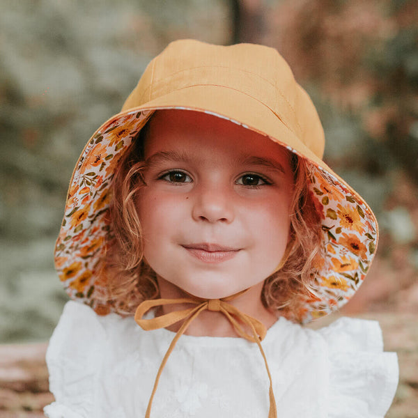 Bedhead Hats - 'Wanderer' Girls Reversible Panelled Bucket Sun Hat - Margaret & Maize-Panda Kids and Baby
