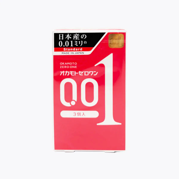 Okamoto - 001 0.01 mm Zero One Thinnest Condoms - 3 Pieces per Pack - Made in Japan