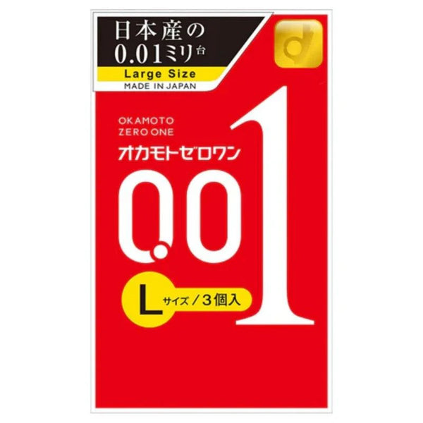 Okamoto - 001 0.01 mm Zero One Thinnest Condoms - 3 Pieces per Pack - Made in Japan