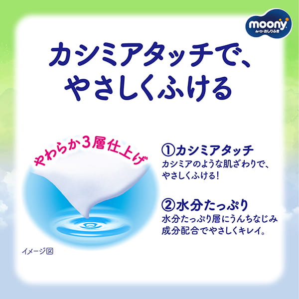 Unicharm Moony - Baby Wipes - 76 Refill Pack x 8 Packages