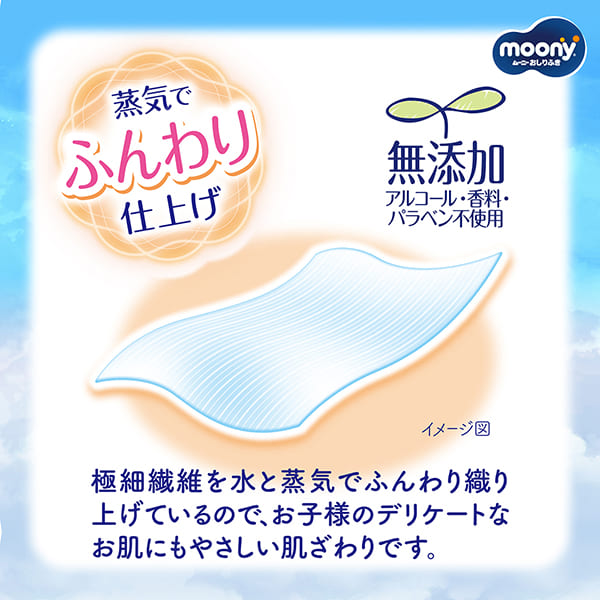 Unicharm Moony - Toilet Flushable Baby Wipes 54 sheets x 8 Bags