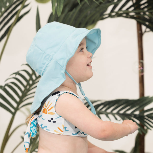 Tiny Twinkle - Sun Protection Flap Hat - Light Blue