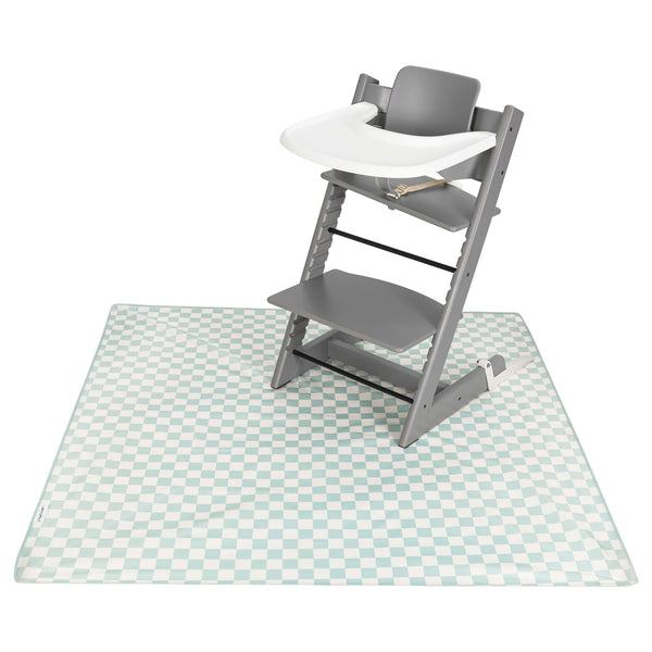 Tiny Twinkle - Mess - Proof Splat Mat - Sage Checkers