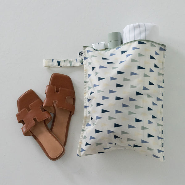 Tiny Twinkle - Waterproof Wet Dry Bags 2 Pack - Vintage Cars & Varsity Flags