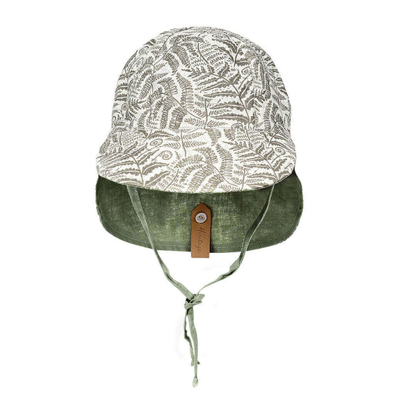 Bedhead Hats - 'Lounger' Baby Reversible Flap Sun Hat - Fern & Moss-Panda Kids and Baby