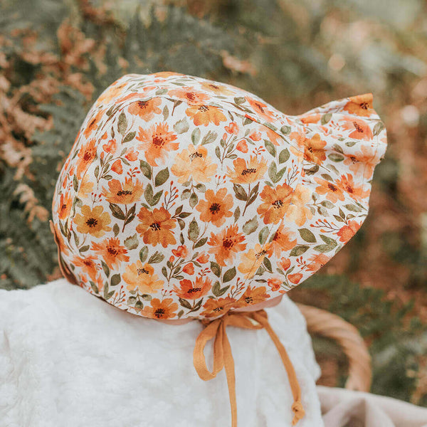 Bedhead Hats - 'Searcher' Reversible Ruffle Bonnet - Margaret & Maize-Panda Kids and Baby