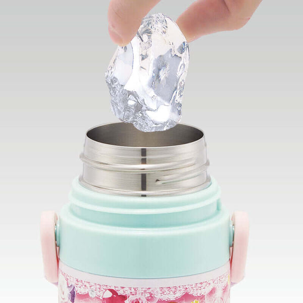 Skater - One Push Stainless Still Direct Drink Bottle with Mini Strap 470ml - Disney Princesses Believe in Friendship-Panda Kids and Baby