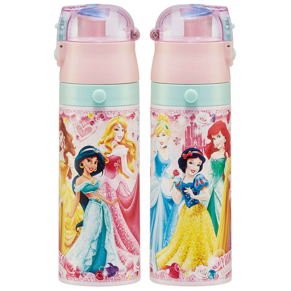 Skater - One Push Stainless Still Direct Drink Bottle with Mini Strap 470ml - Disney Princesses Believe in Friendship-Panda Kids and Baby