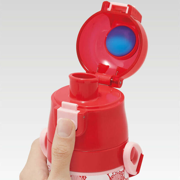 Skater - One Push Stainless Still Direct Drink Bottle with Mini Strap 470ml - Hello Kitty-Panda Kids and Baby