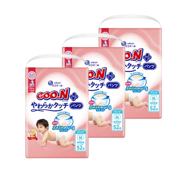 GOO.N Plus - Soft Touch - Nappy Pants Size M for 6 to 12kg - 52 pcs
