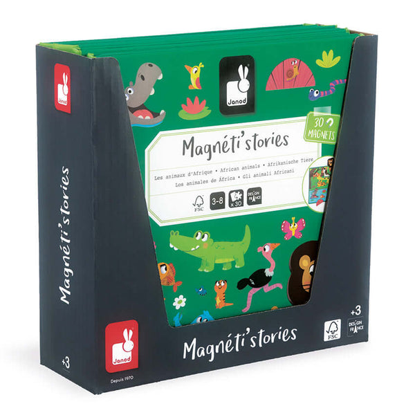 Janod - Safari Animals Magnetic Story-Panda Kids and Baby