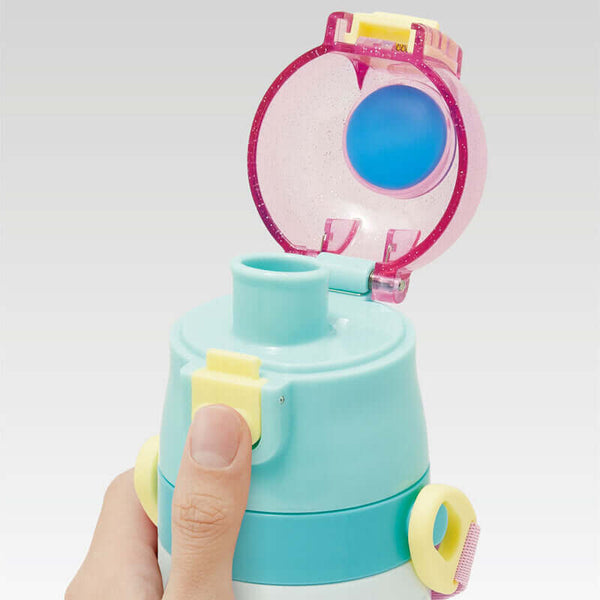 Skater - One Push Stainless Still Direct Drink Bottle with Mini Strap 470ml - The Little Mermaid Ariel-Panda Kids and Baby