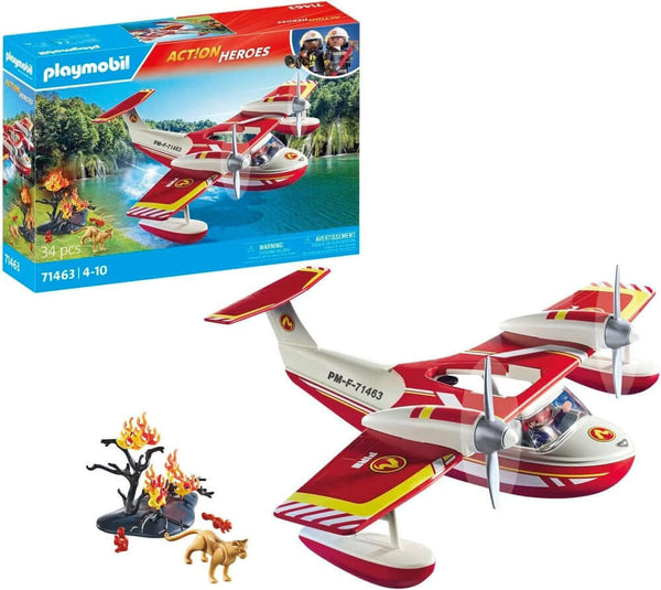 Playmobil - Firefighting plane with extinguishing function-Panda Kids and Baby