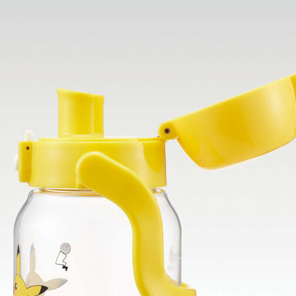 Skater - Drink Marker Bottle with Carry Handle 1 Litre - Transparent Pocket Monster Pikachu Face-Panda Kids and Baby
