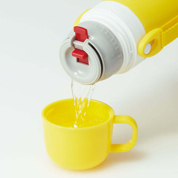 Skater - One Push Stainless Still 2 WayDrink Bottle 470ml for Direct Drink or 430ml with Cup - Pikachu-Panda Kids and Baby