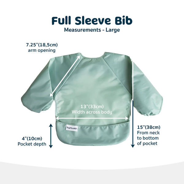 Tiny Twinkle - Full Sleeve Bib 2 Pack - Sage, Charcoal-Panda Kids and Baby