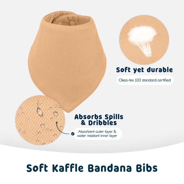 Tiny Twinkle - Kaffle Bandana Bib 10 Pack - Grey Green & Brown-Panda Kids and Baby