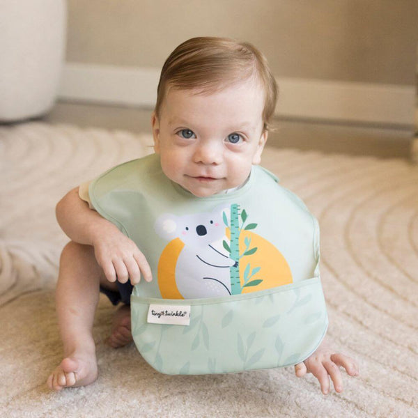 Tiny Twinkle - Mess-Proof Easy Bib - Koala Sage-Panda Kids and Baby
