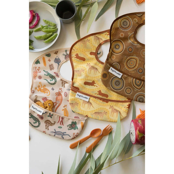 Tiny Twinkle - Mess-Proof Easy Bib Pack of 3 - Aboriginal Prints-Panda Kids and Baby