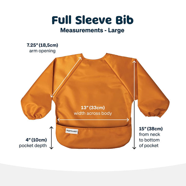 Tiny Twinkle - Mess-proof Full Long Sleeve Bib 2 Pack - Sand, Cinnamon-Panda Kids and Baby