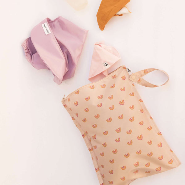 Tiny Twinkle - Mess-proof Wet Bag 2 Pack - Boho Rainbow-Panda Kids and Baby