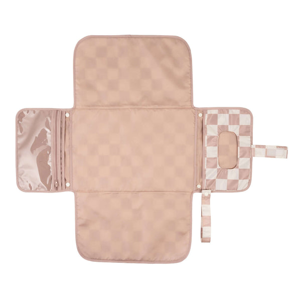 Tiny Twinkle - Portable Nappy Changing Pad - Beige Checkers-Panda Kids and Baby