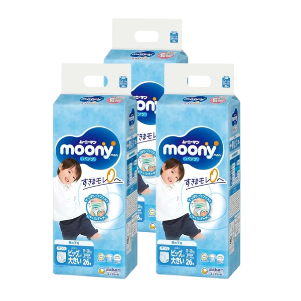 Unicharm Moony - Nappy Pants for 13-28 kg - Size XXL - 26pcs - For Boy