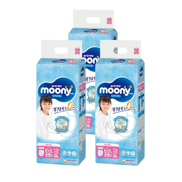 Unicharm Moony - Nappy Pants for 13-28 kg - Size XXL - 26pcs - For Girl