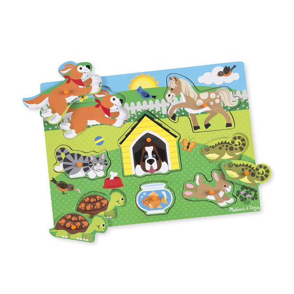 Melissa & Doug - Pets Wooden Peg Puzzle-Panda Kids and Baby