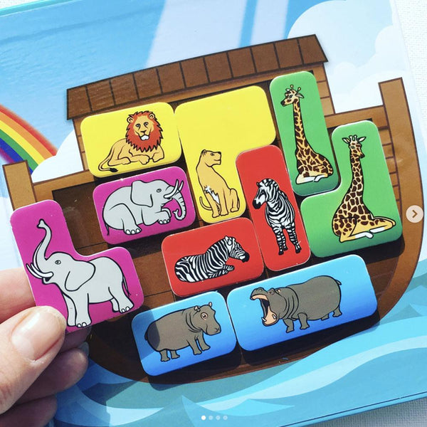Smart Games - Noahs Ark - Magnetic Travel Brain -Panda Kids and Baby