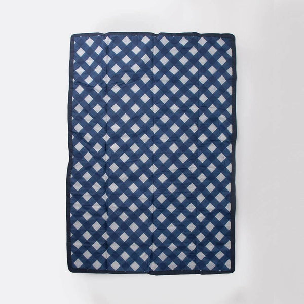 Little Unicorn - Outdoor Blanket - 5 x 7 - Navy Plaid-Panda Kids and Baby
