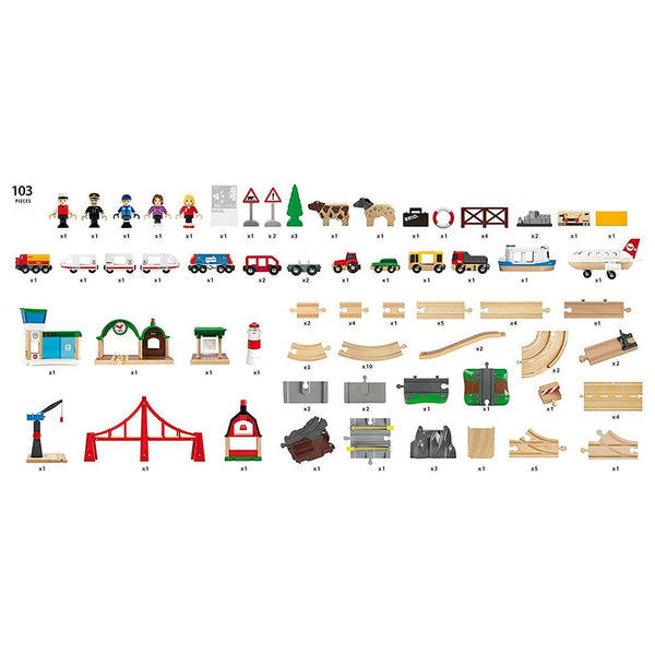 BRIO Set - Railway World Deluxe Set - 106 Pieces-Panda Kids and Baby