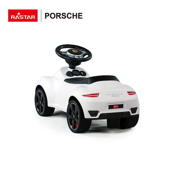RASTAR - Licensed Porsche 911 Foot to floor Push Car - White-Panda Kids and Baby