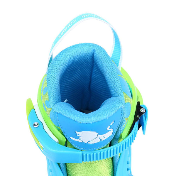 Cougar - Kids Inline Roller Skate Set for Beginner with Helmet and Protection Kit - Blue-Panda Kids and Baby