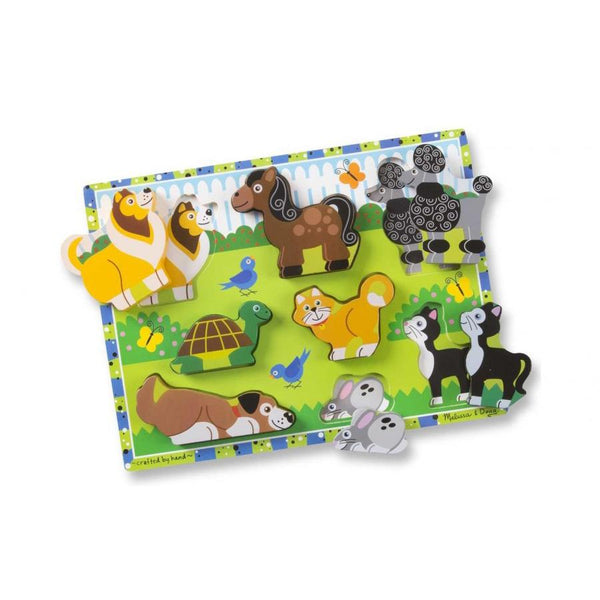 Melissa & Doug - Pets Chunky Puzzle - 8pcs-Panda Kids and Baby