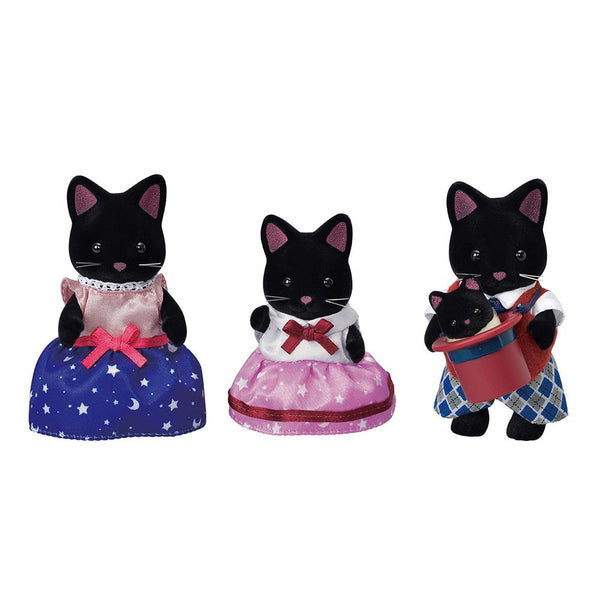 Sylvanian Families - Midnight Cat Family-Panda Kids and Baby