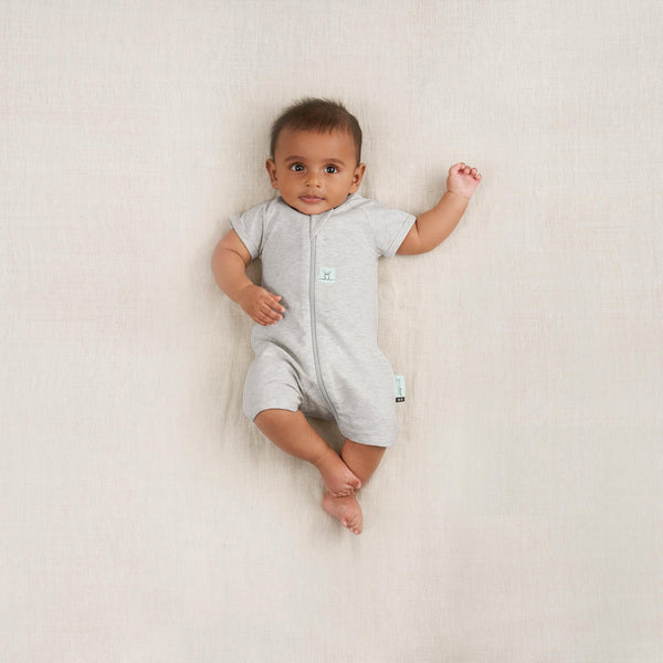ergoPouch - Layers Short Sleeve 0.2 Tog - Grey Marle-Panda Kids and Baby