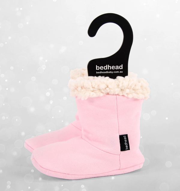 Bedhead Hat - Fleecy Sleepy Booties - Baby Pink Marle-Panda Kids and Baby