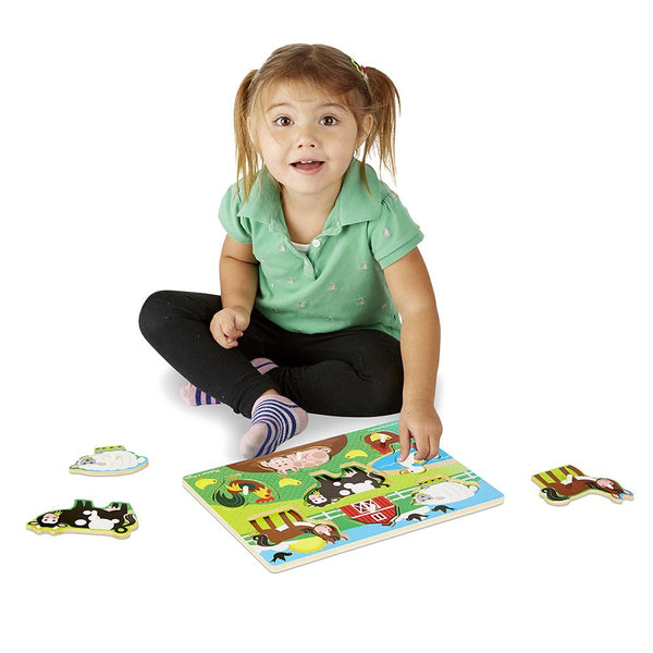 Melissa & Doug – Farm Peg Puzzle-Panda Kids and Baby
