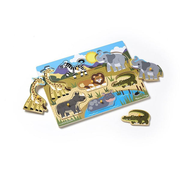Melissa & Doug – Safari Peg Puzzle-Panda Kids and Baby