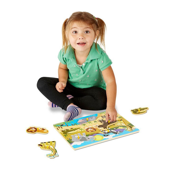 Melissa & Doug – Safari Peg Puzzle-Panda Kids and Baby