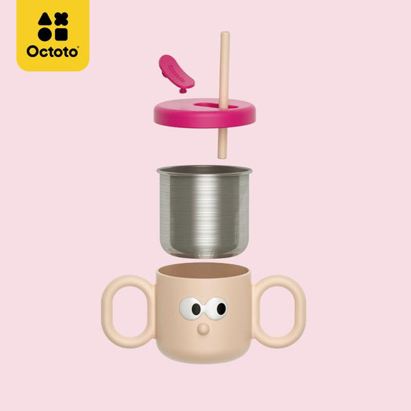 Octoto - Kids Stainless Steel Straw Cup-Panda Kids and Baby