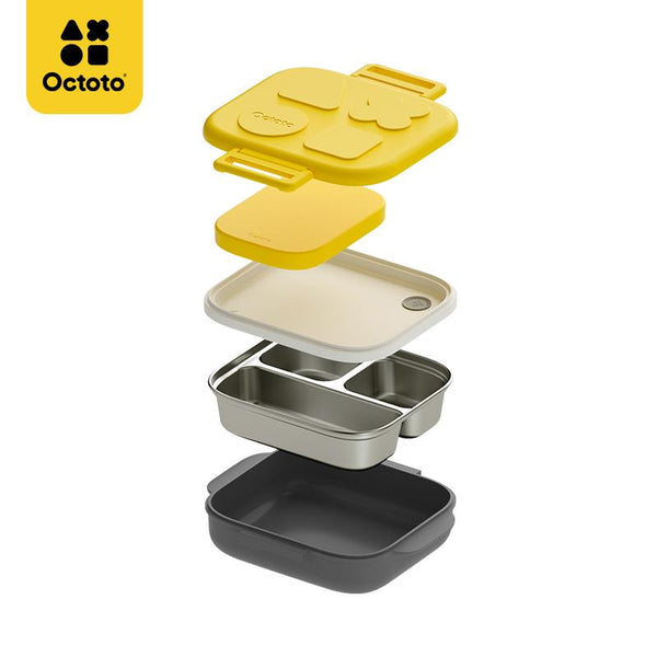 Octoto - Kids Stainless Steel 3 Compartments Divided Plate Dining Set Plus-Panda Kids and Baby