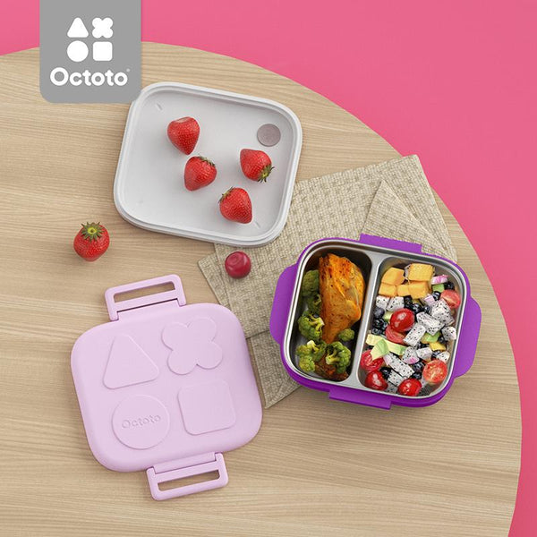 Octoto - Kids Stainless Steel 2 Compartments Divided Plate Dining Set Plus-Panda Kids and Baby